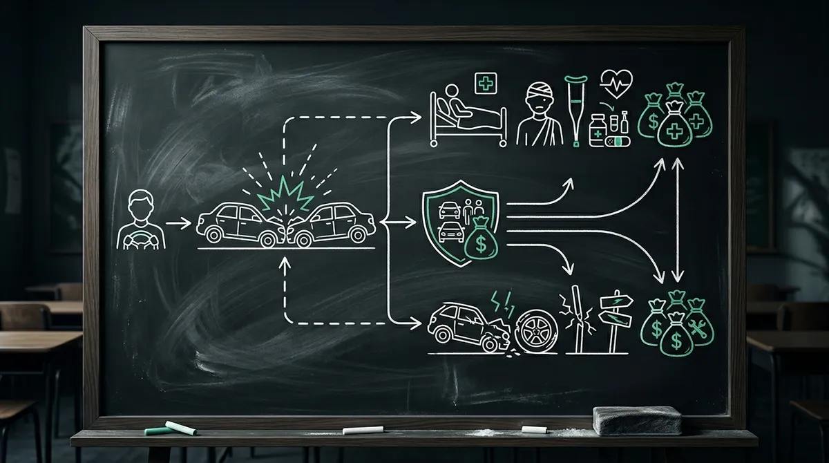 Иллюстрация к статье об ответственности водителя и лимитах полиса