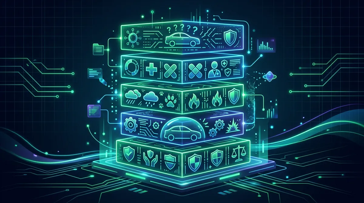 Схематичное представление уровней страхового покрытия для учебных целей