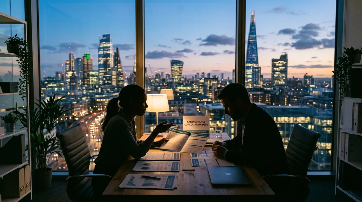 Учебная сцена обсуждения страховых документов